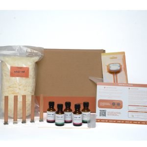 Kit – Everything you need to recreate 5 large 250ml Luxury Natural Soy Woodwick Candles – Burn time 5 x 70+ hours